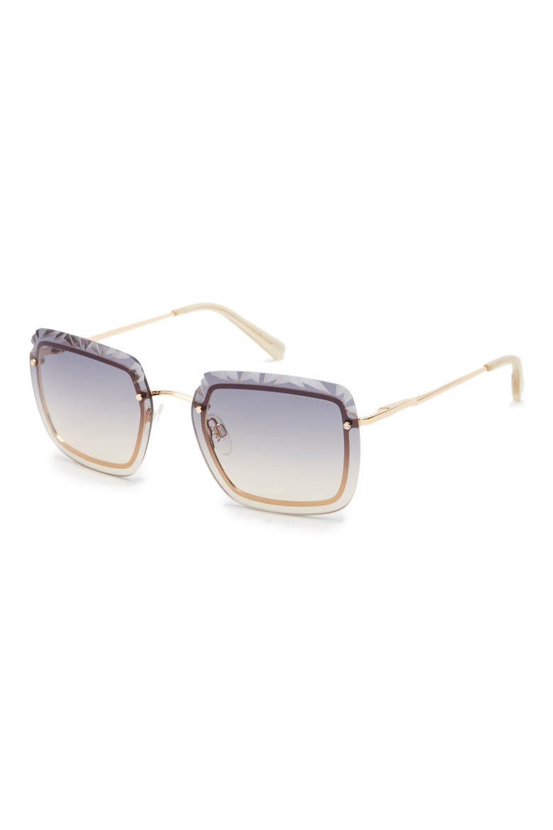 60mm Rimless Square Sunglasses, Alternate, color, GOLD