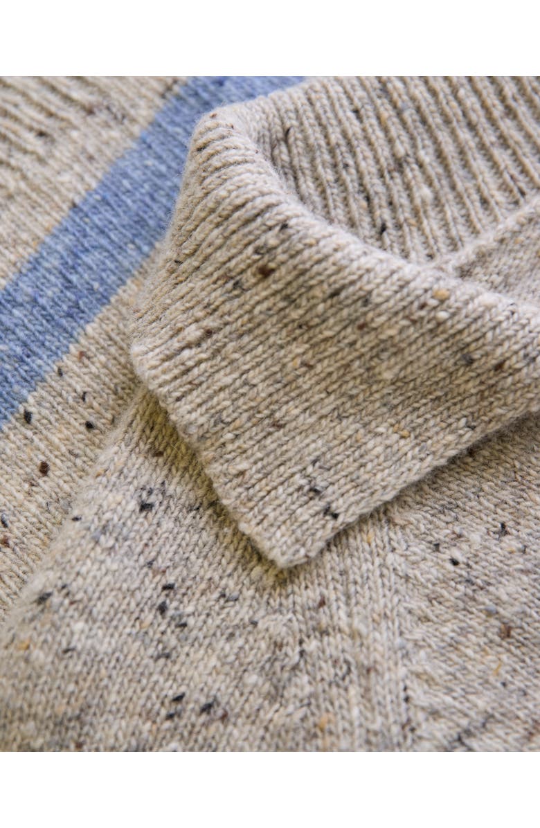 Celtic & Co. Donegal Striped Polo Sweater, Alternate, color, Oatmeal Stripe