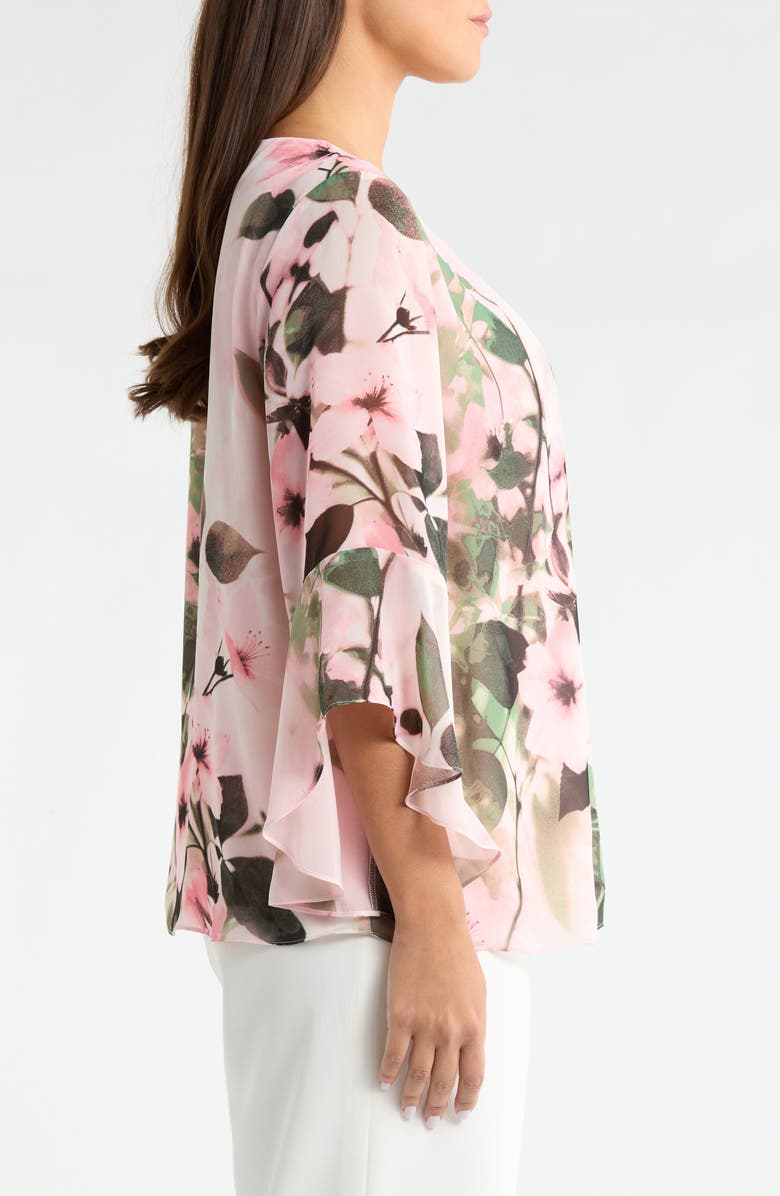 KASPER Print Flutter Sleeve Top, Alternate, color, Vanilla Ice Multi