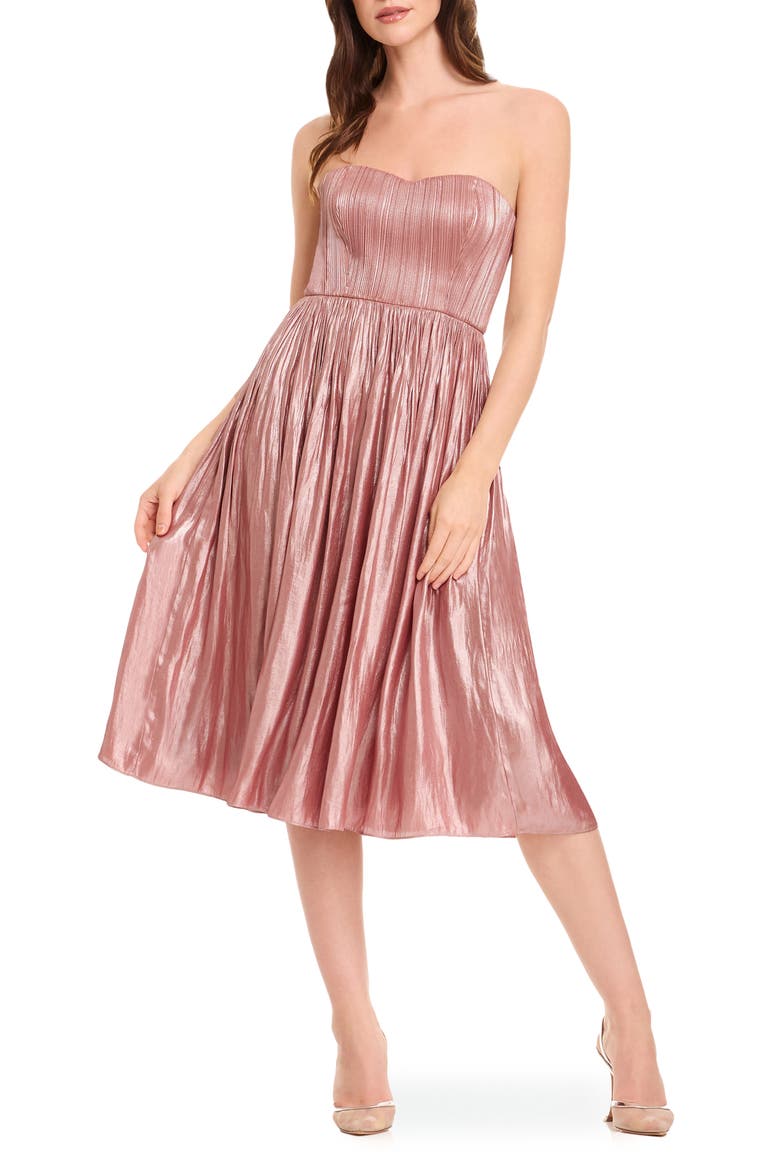 Tovah Strapless Fit & Flare Dress, Main, color, ROSE