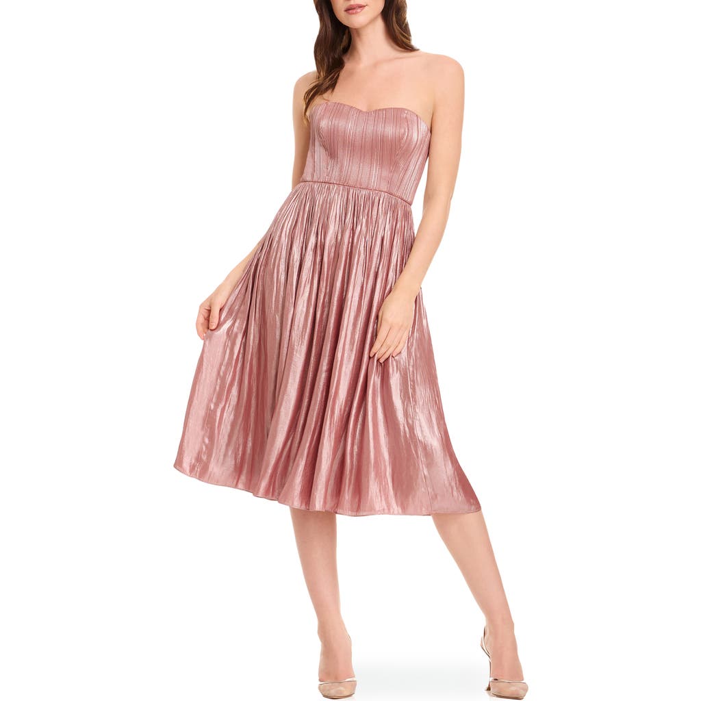 Dress The Population Tovah Strapless Fit & Flare Dress In Rose