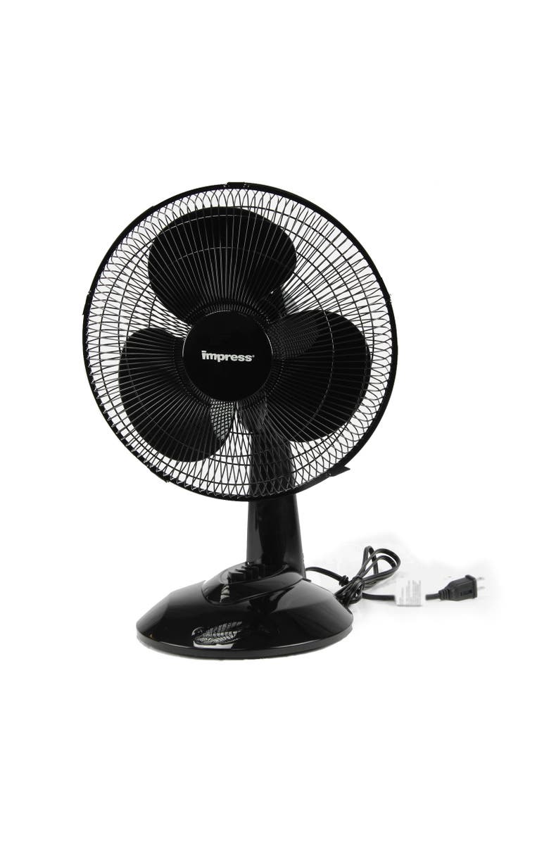 Impress 12 Inch 3 Speed Oscillating Table Fan, Main, color, 