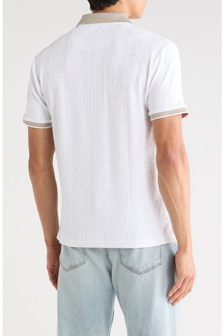 Textured Zip Polo, Alternate, color, OFF WHITE