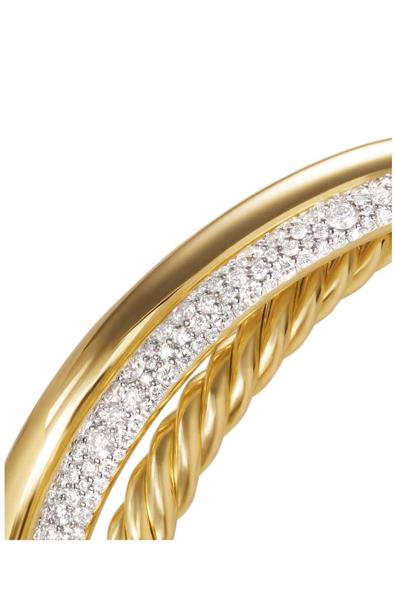 Pavé Diamond 3-Row Crossover Cuff Bracelet, Alternate, color, 18K YELLOW GOLD/ DIAMOND