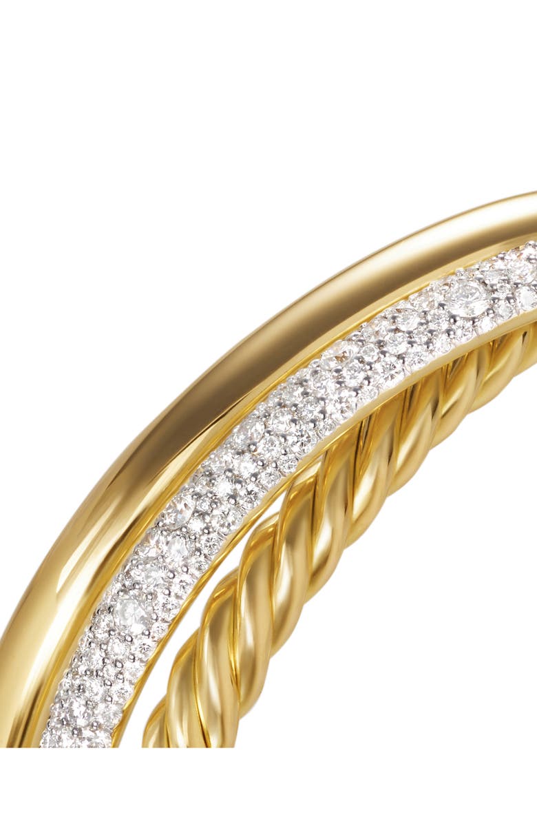 David Yurman Pavé Diamond 3-Row Crossover Cuff Bracelet, Alternate, color, 18K Yellow Gold/ Diamond