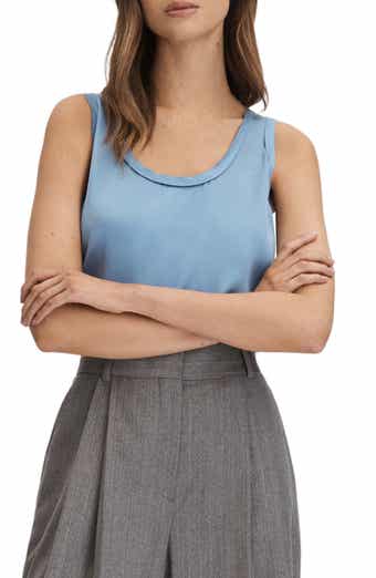 Reiss Riley Mixed Media Silk Blend Tank