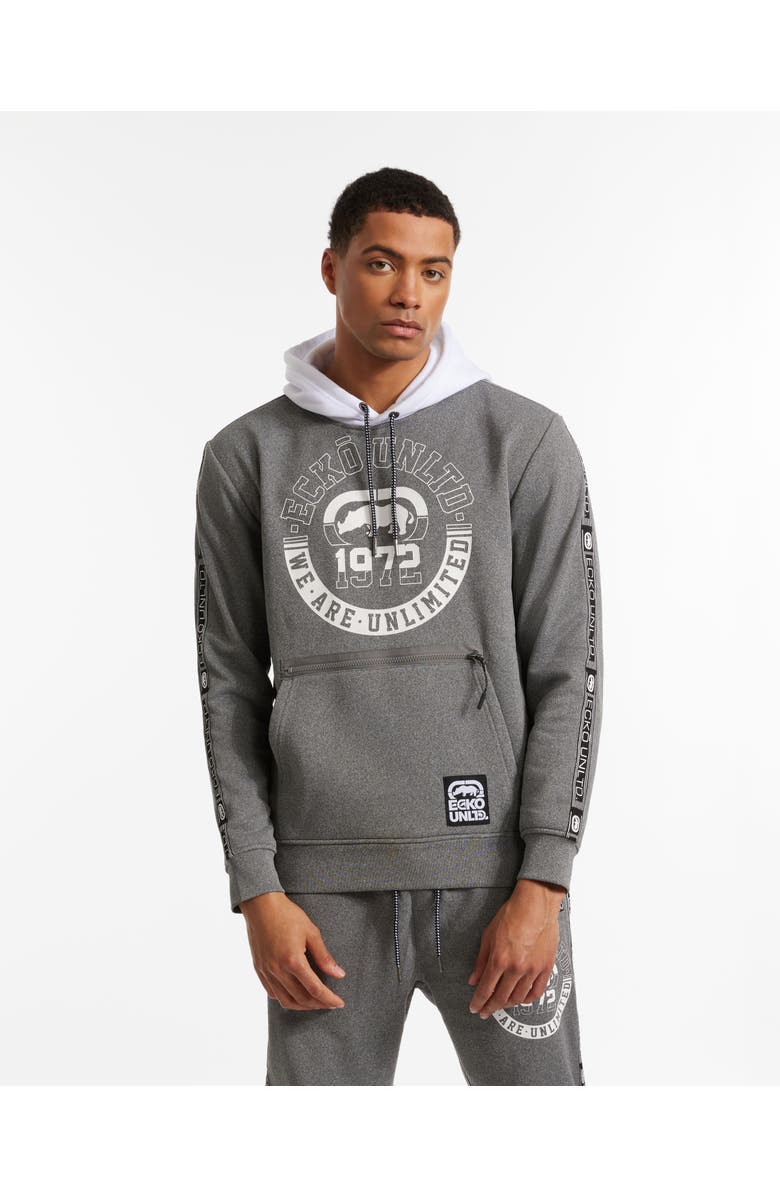 Ecko Unltd. Vibe Block Hoodie, Main, color, Marled Grey