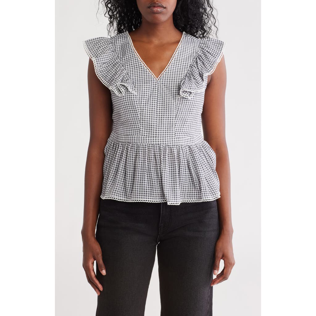 Nanette Lepore V-neck Flutter Sleeve Peplum Top