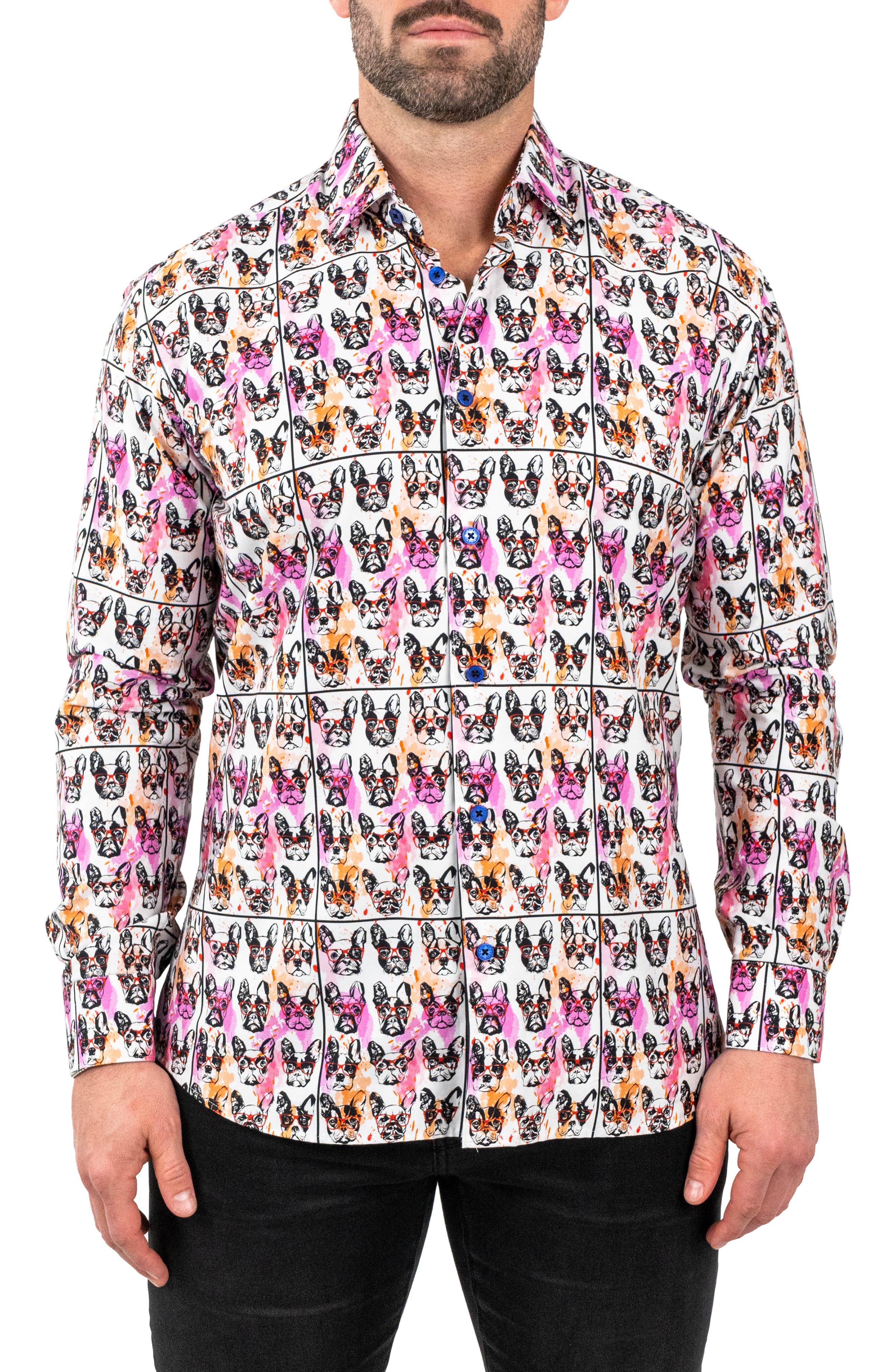 Maceoo Fibonacci Frenchienerd Contemporary Fit Button-Up Shirt