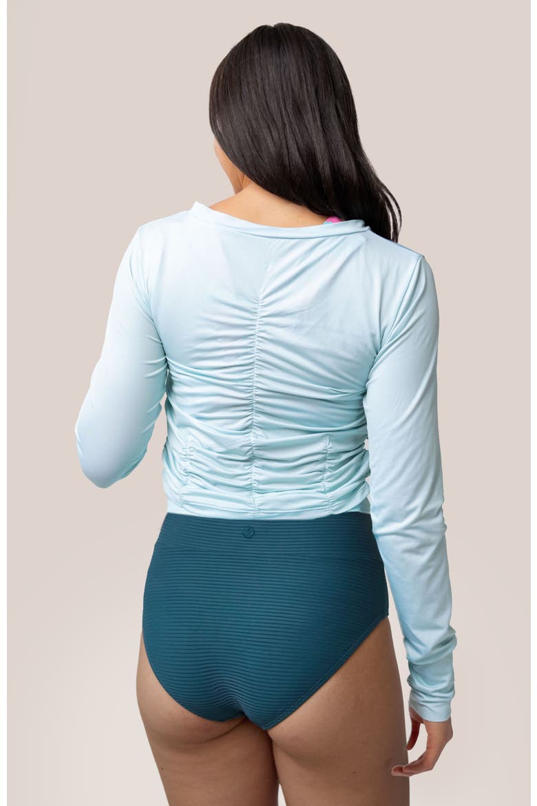 Ruched Sun Shirt, Alternate, color, Tide