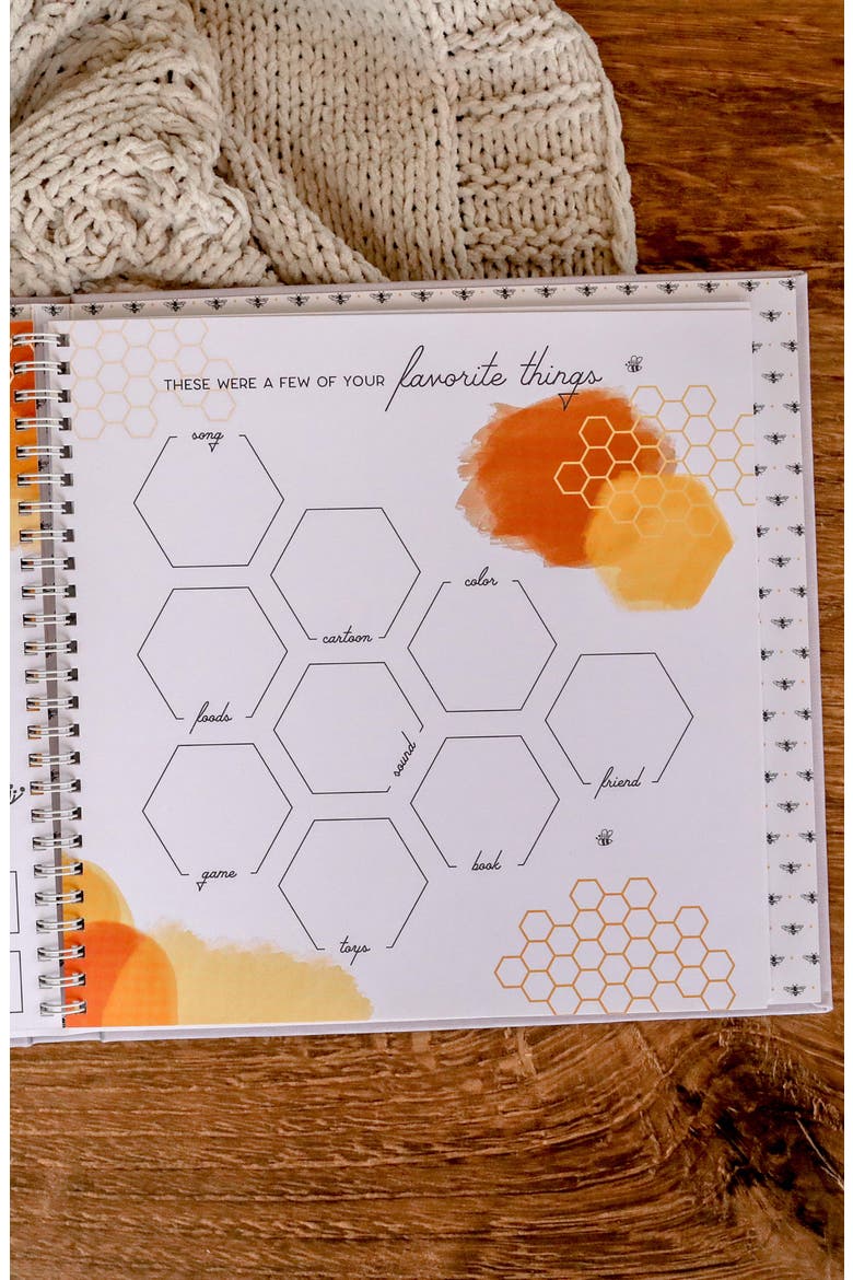 'Baby's First Year' Honey Bee Memory Book, Alternate, color, STONE