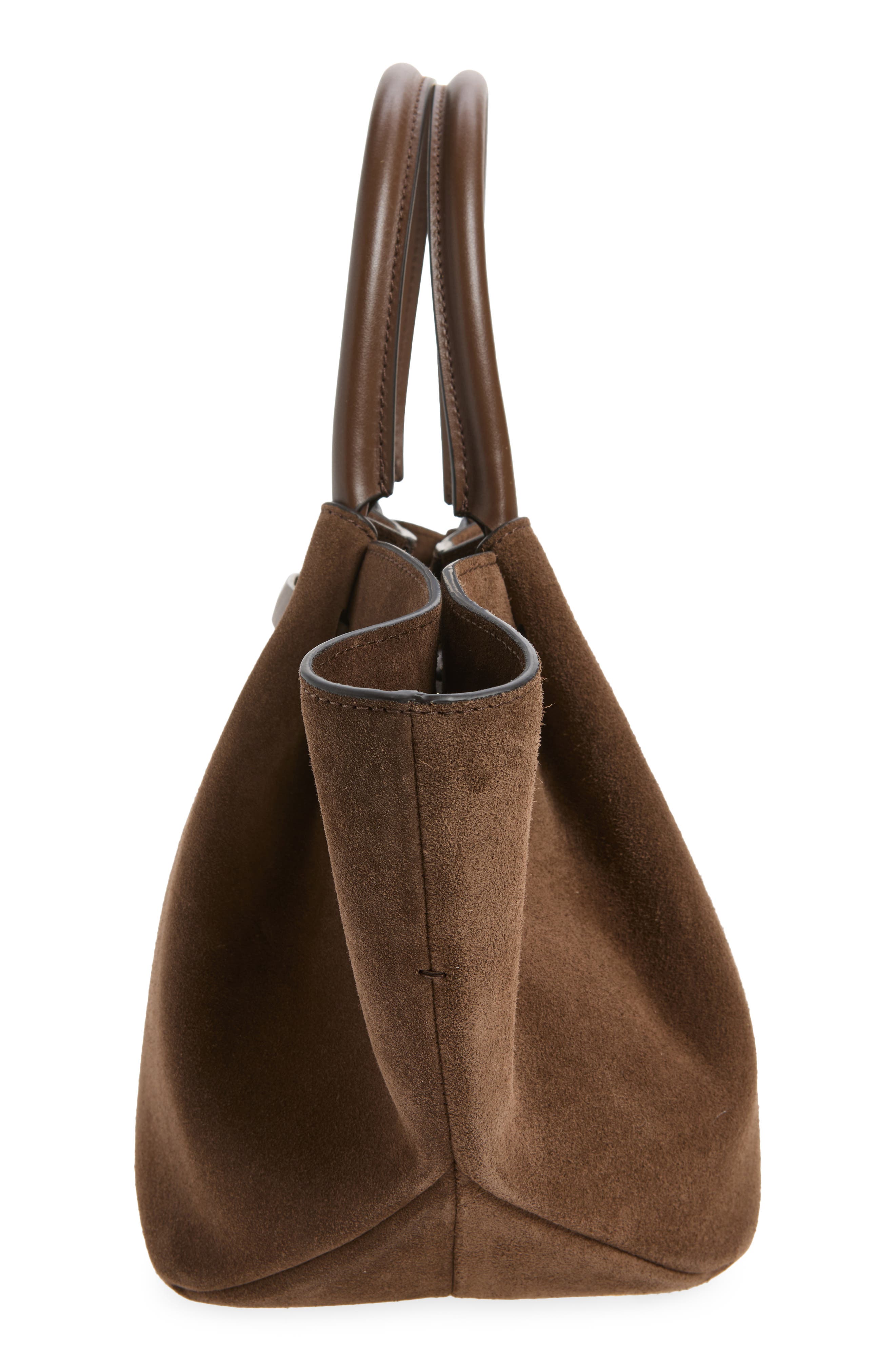 New York Midi Leather East/West Tote, Alternate, color, MOCHA/ MOCHA