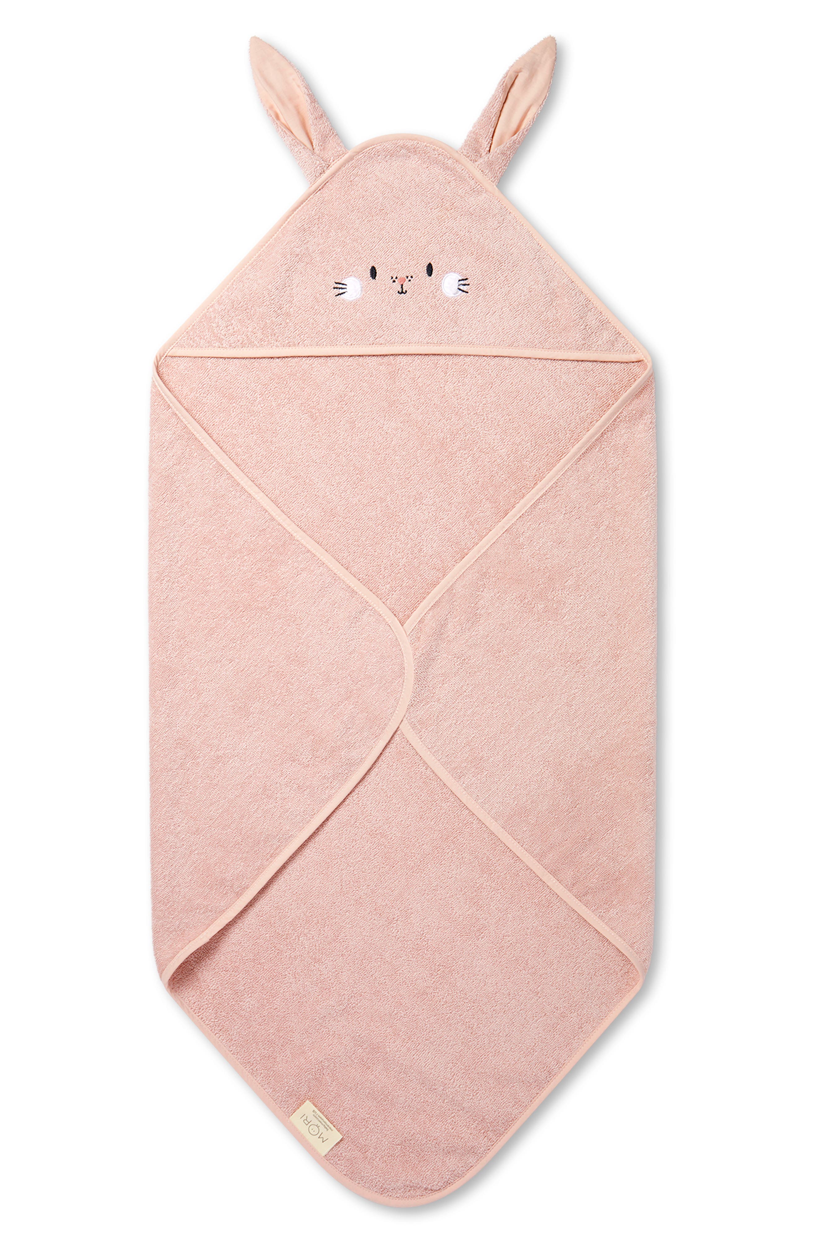 MORI Animal Hooded Towel in Blush 
