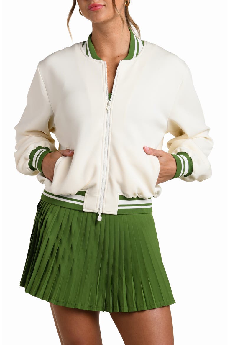 Palm Embroidered Bomber Jacket, Main, color, CHALK