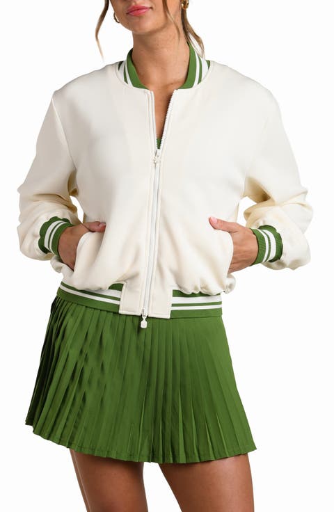 Palm Embroidered Bomber Jacket