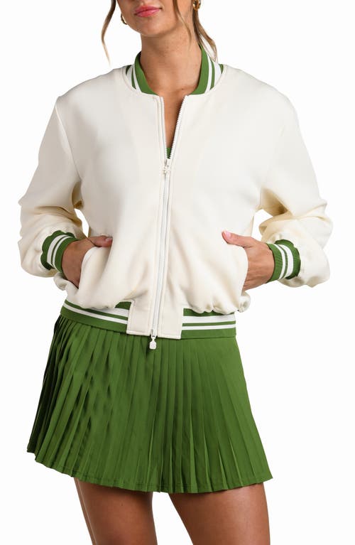 La Blanca Palm Embroidered Bomber Jacket In Gray