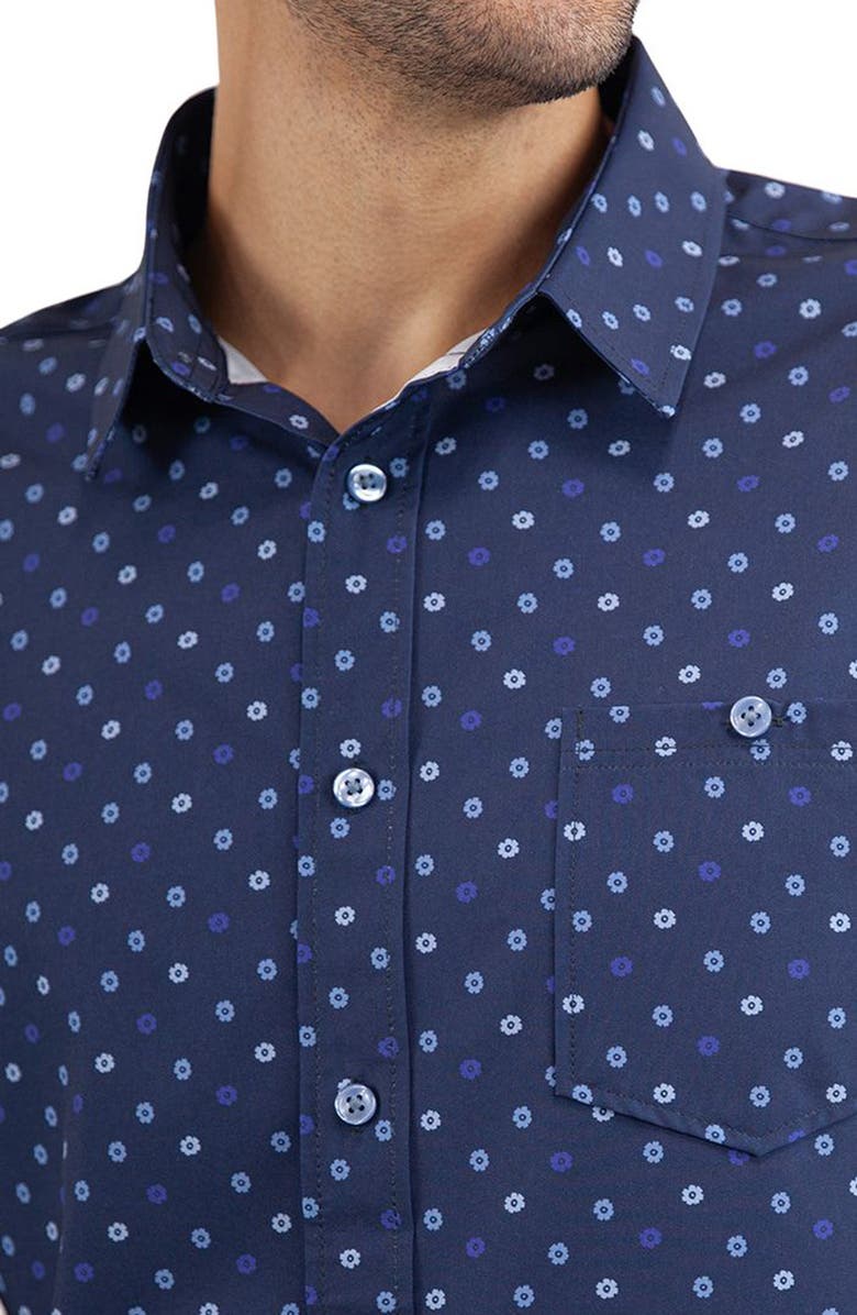 JACHS Classic Fit Short Sleeve Button-Up Tech Shirt, Alternate, color, 