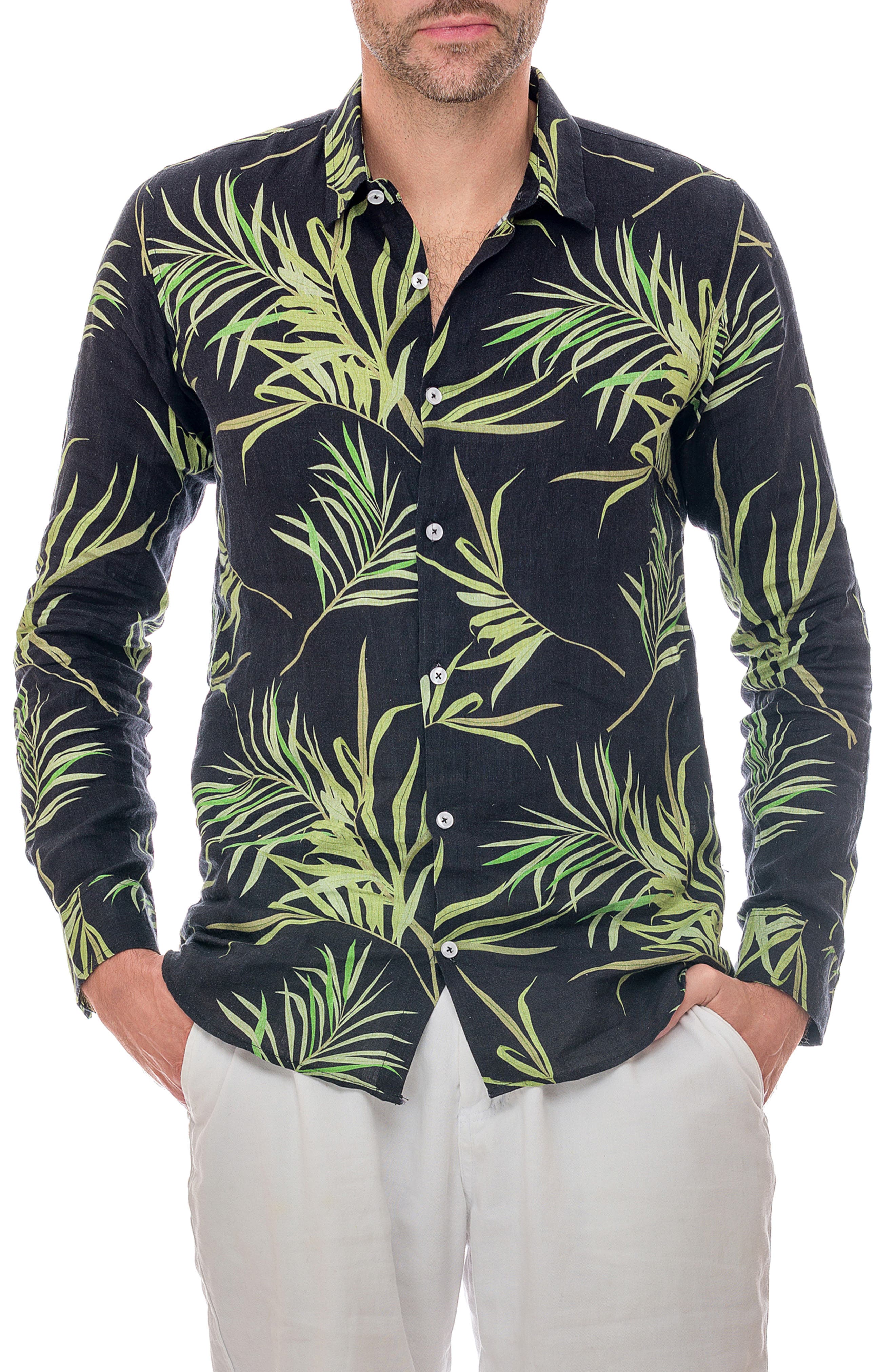 RANEES Linen Resort Button-Up Shirt