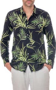RANEES Linen Resort Button-Up Shirt
