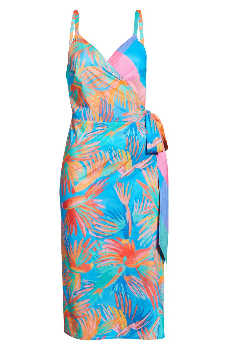 FARM Rio Painted Birds Cotton Cover-Up Dress, Alternate, color, 