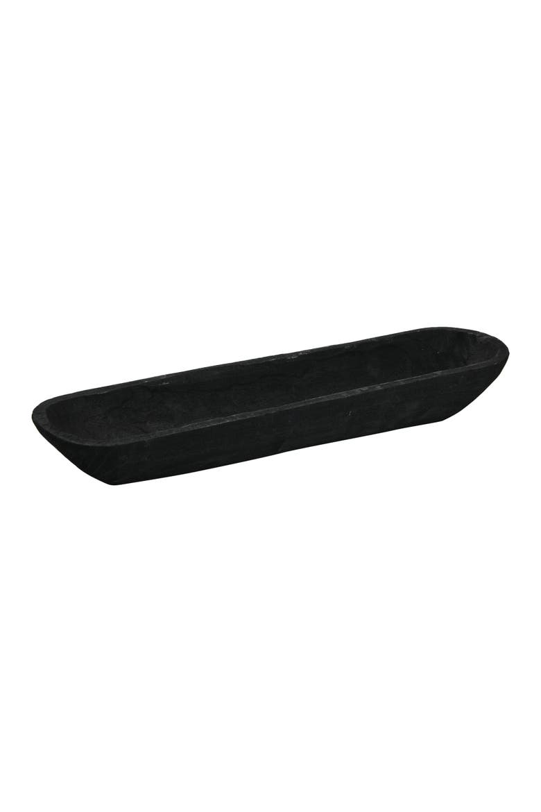 Decorative Paulownia Wood Bowl, Black, Main, color, Black