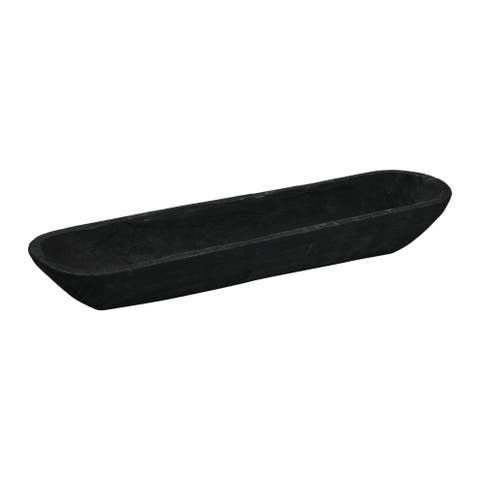 Decorative Paulownia Wood Bowl, Black