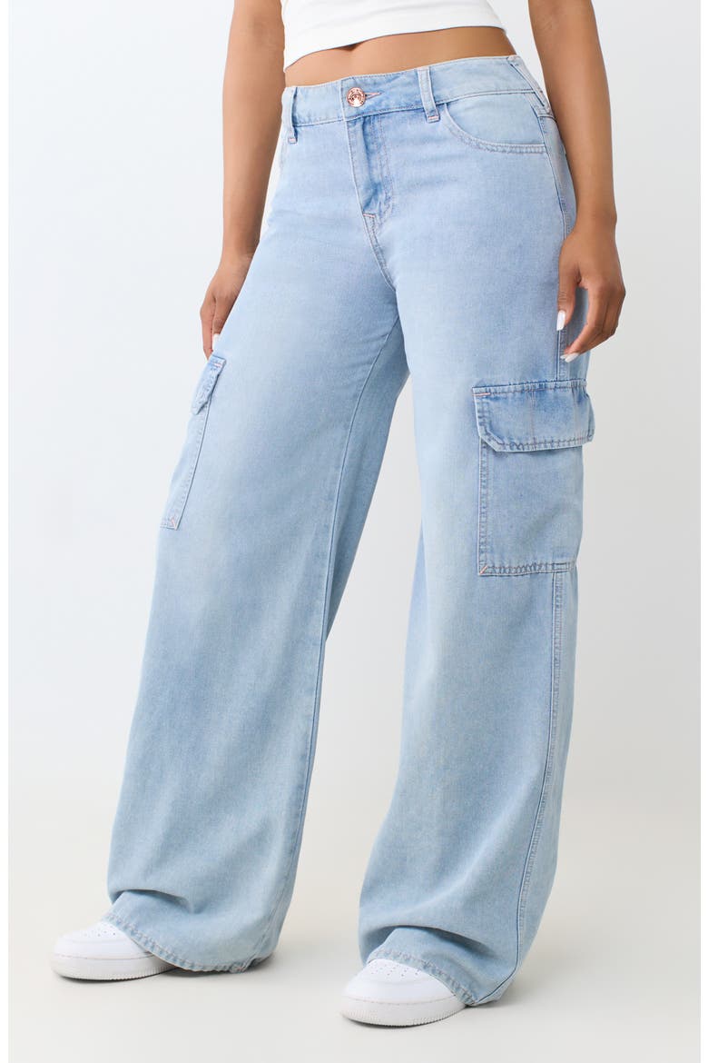 Bobbi Baggy Cargo Wide Leg Jeans, Alternate, color, LIGHT JOURNEY WASH