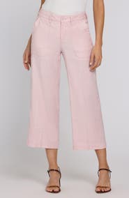 NYDJ Wide Leg Crop Linen Blend Pants