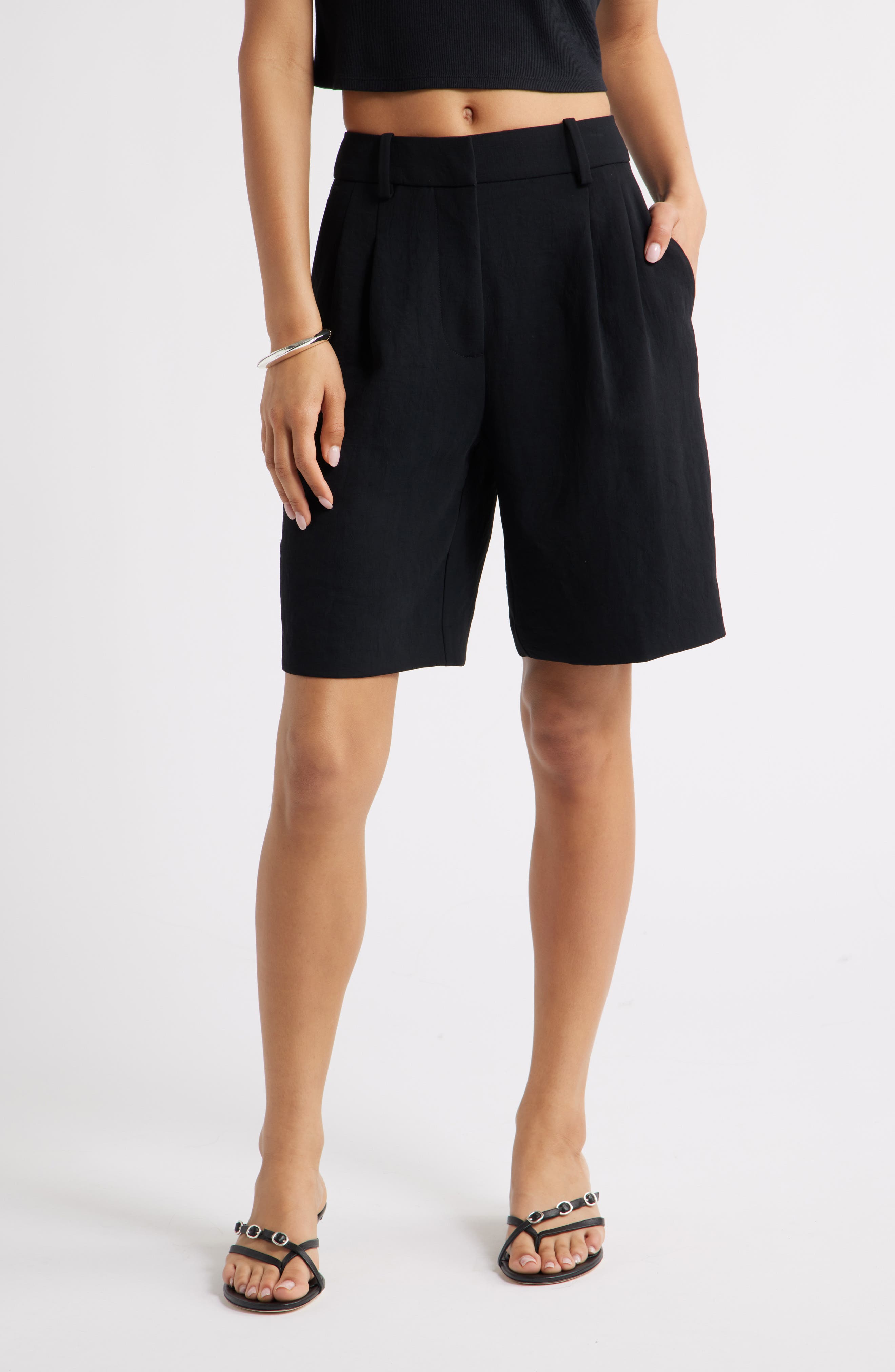 Open Edit The Curator Pleated Bermuda Shorts
