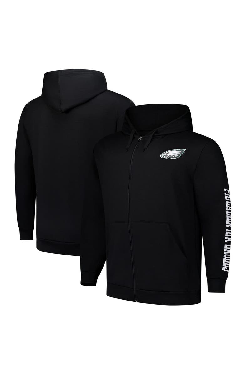 FANATICS Men's Fanatics  Black Philadelphia Eagles Big & Tall Full-Zip Hoodie, Alternate, color, 