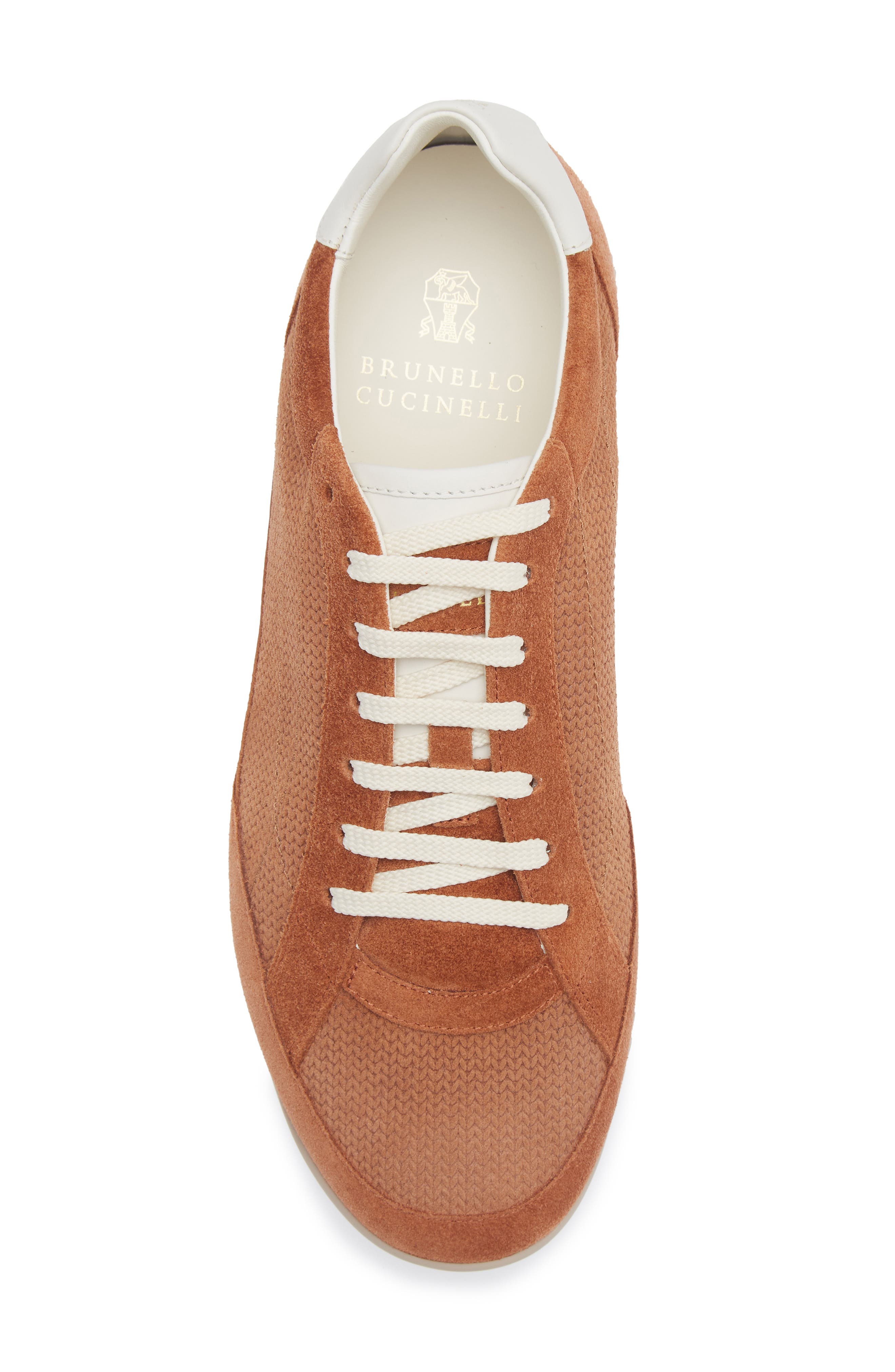 Brunello Cucinelli Minimal Knit Effect Sneaker, Alternate, color, Cme44 Burnt Orange