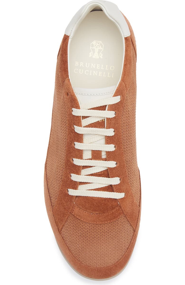 Brunello Cucinelli Minimal Knit Effect Sneaker, Alternate, color, Cme44 Burnt Orange