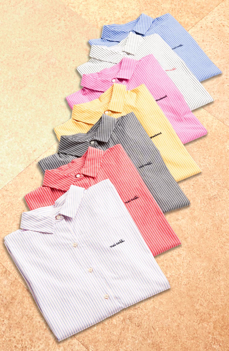 Court & Rowe Preppy Embroidered Stripe Shirt, Alternate, color,