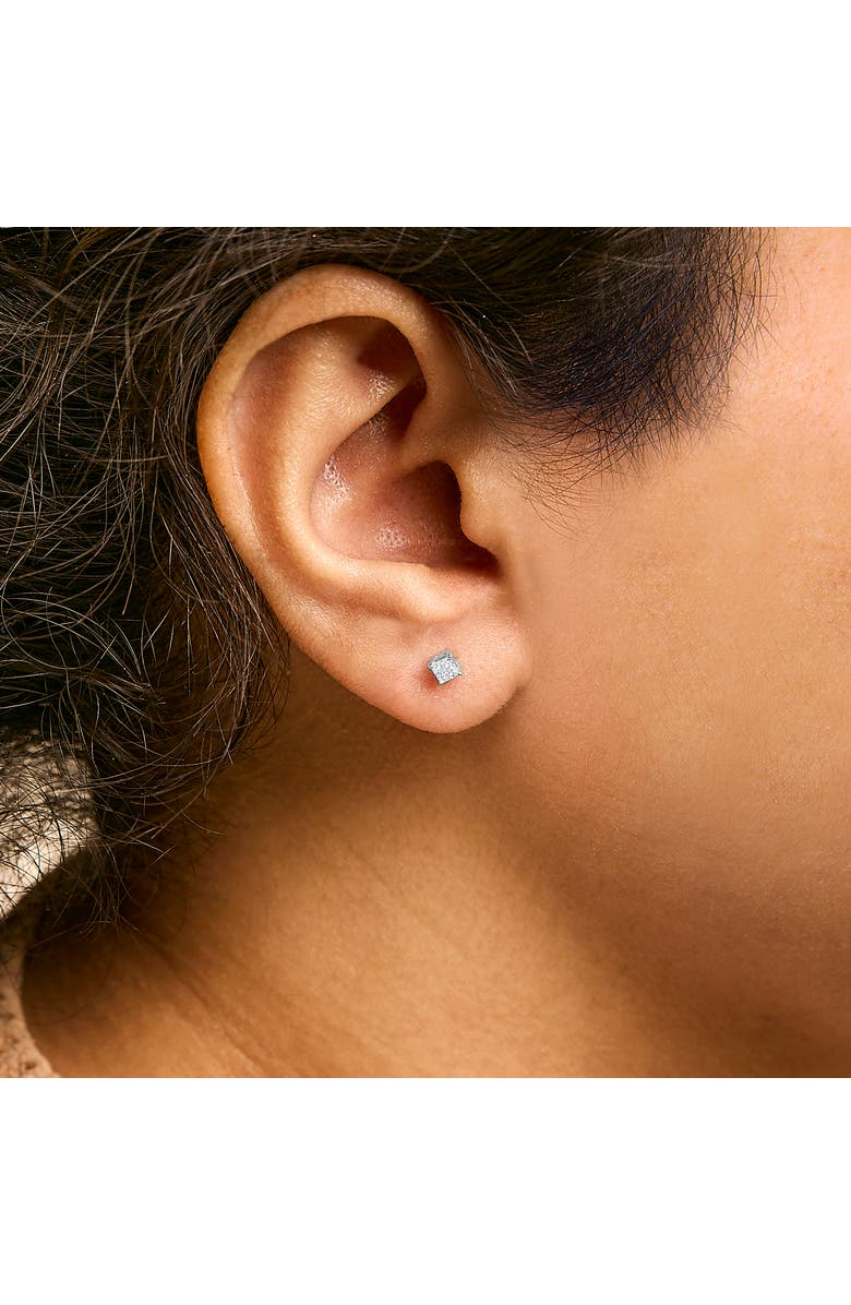 Haus of Brilliance 14K White Gold 1/4 Ct Princess Lab Grown Diamond Solitaire Stud Earrings, Alternate, color, White