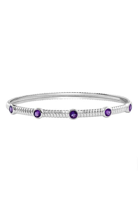 Amethyst Station Cuff Bracelet