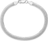 Sterling Forever Flat Snake Chain Bracelet