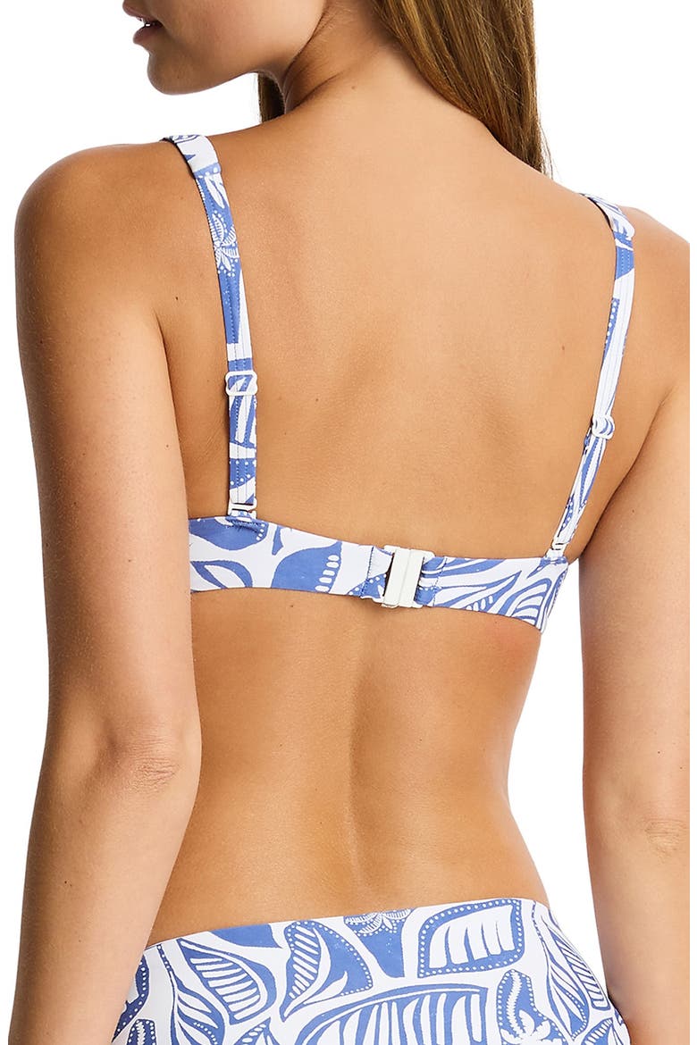 Longline Underwire Bikini Top, Alternate, color, DENIM BLUE