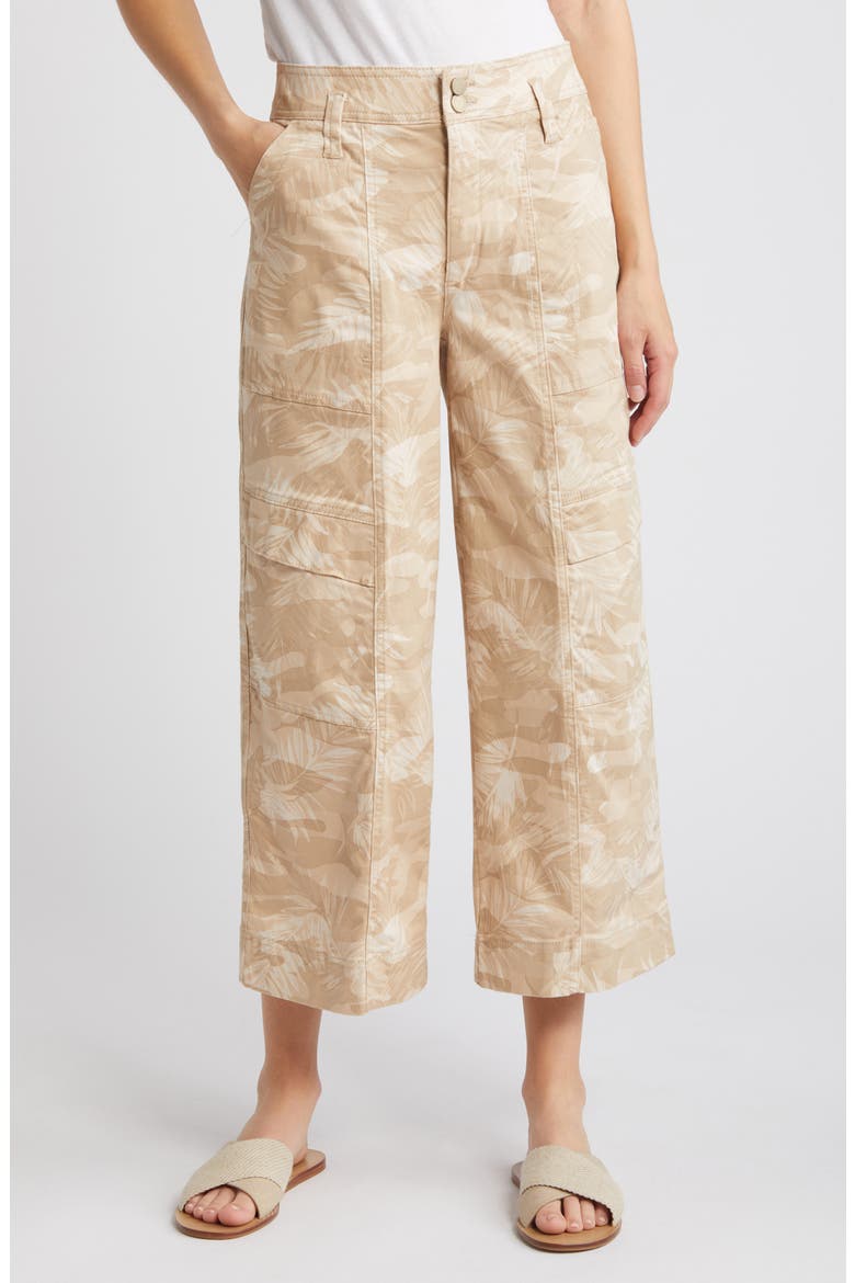 'Ab'Solution Skyrise Camo Crop Wide Leg Pants, Main, color, STONE MULTI
