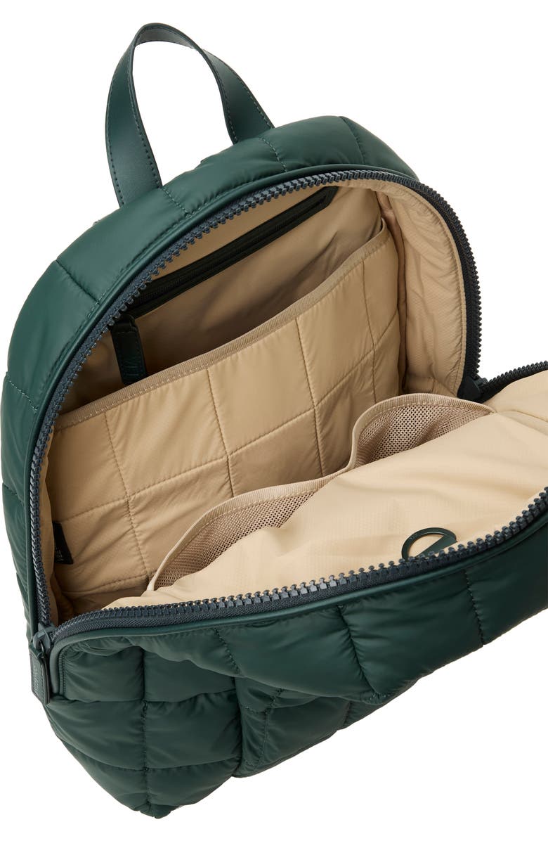 VeeCollective Porter Quilted Recycled Nylon Backpack, Alternate, color, Bottle Green
