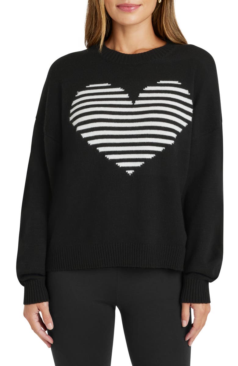 Splendid Layton Love Stripe Crewneck Sweater, Main, color, 