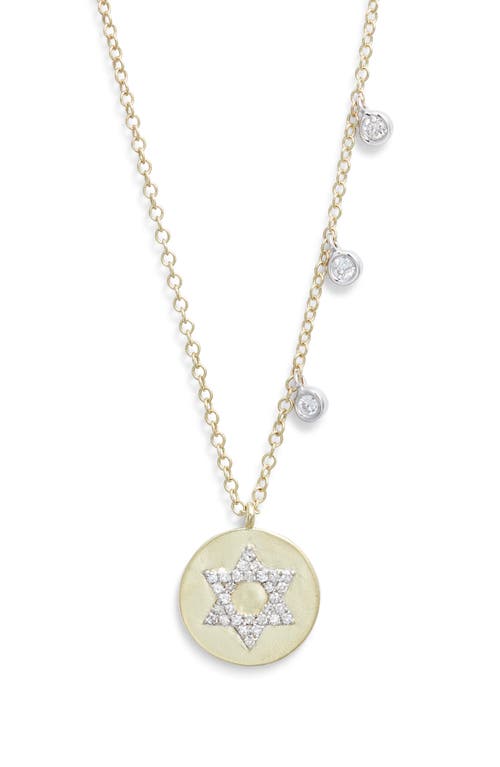 Meira T Diamond Star Of David Disc Pendant Necklace In Gold