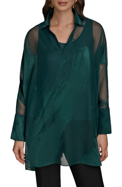 Donna Karan New York Brushstroke Burnout Tunic In Gold