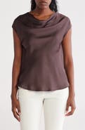 Renee C Cowl Neck Cap Sleeve Top