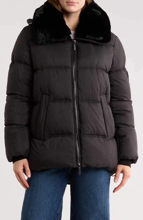 Michael Kors Faux Fur Trim Hooded Puffer Jacket