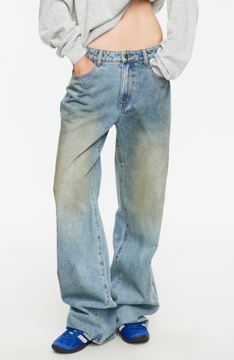 Top Model Low Rise Baggy Jeans (Stone Blue)