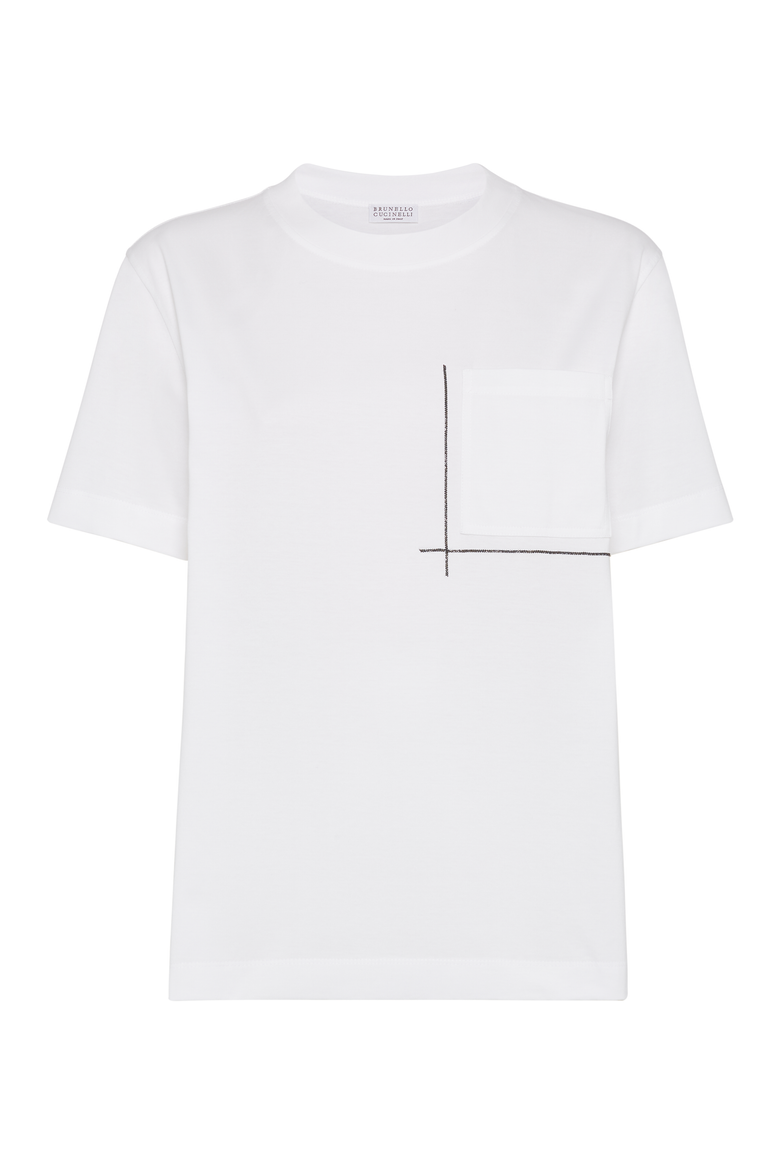 T-shirt with monili, Main, color, White