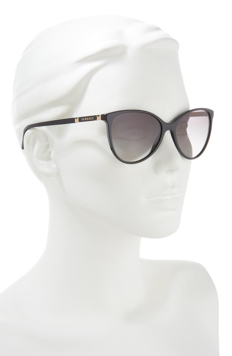 Versace 58mm Round Sunglasses, Alternate, color, Black