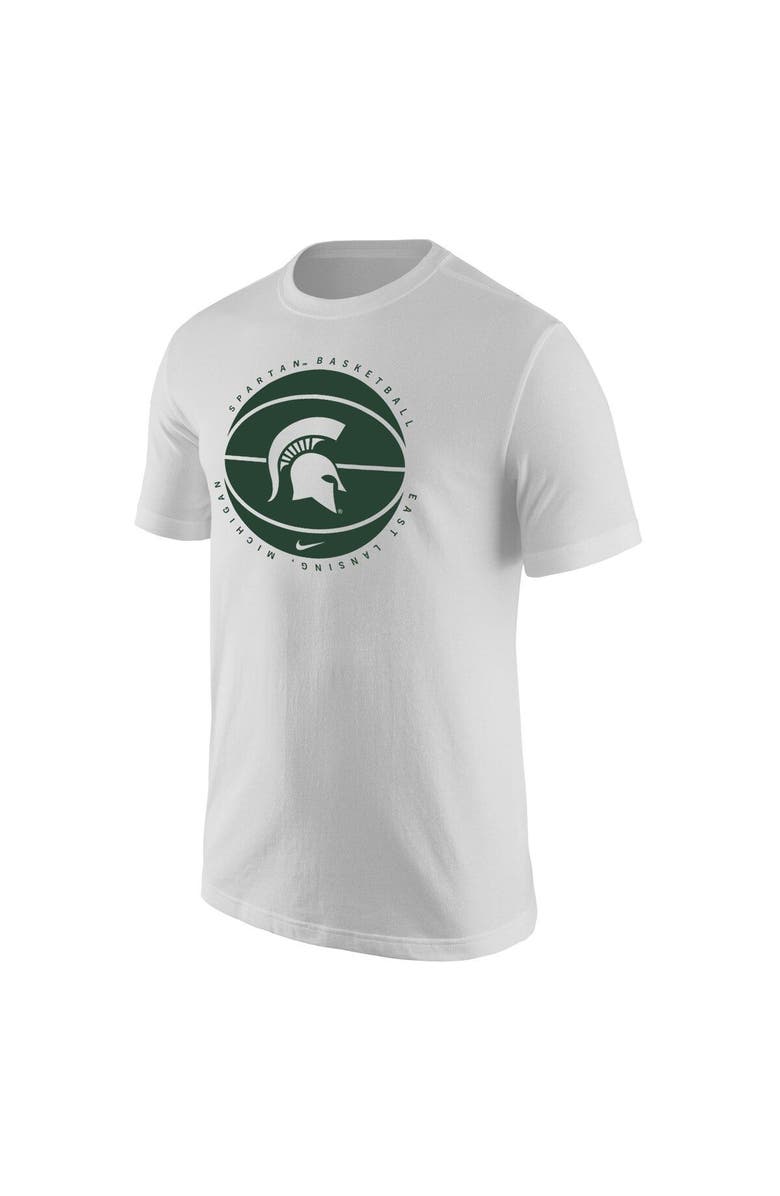 Nike Men's Nike White Michigan State Spartans Basketball Logo T-Shirt, Alternate, color, 