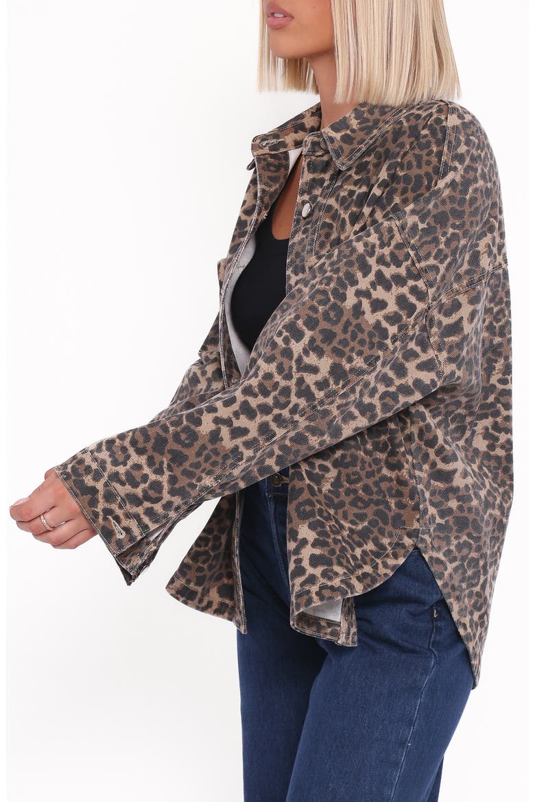 Elias Leopard Print Denim Jacket, Alternate, color, LEOPARD