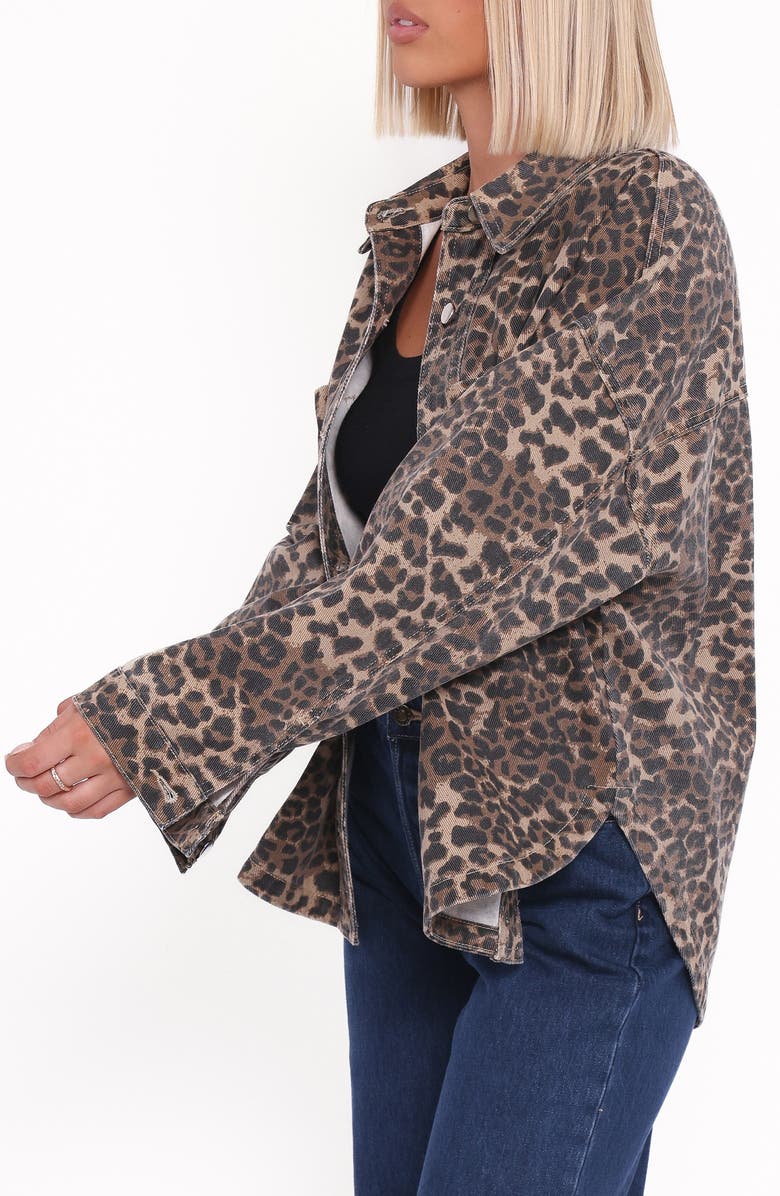 Petal & Pup Elias Leopard Print Denim Jacket, Alternate, color, Leopard